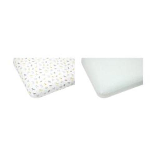 2 Pack Flannelette Cotton Fitted Cot Sheets - Safari and Wave Stripe