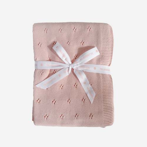 Blueberry Hill Heirloom Pique Blanket, Blush