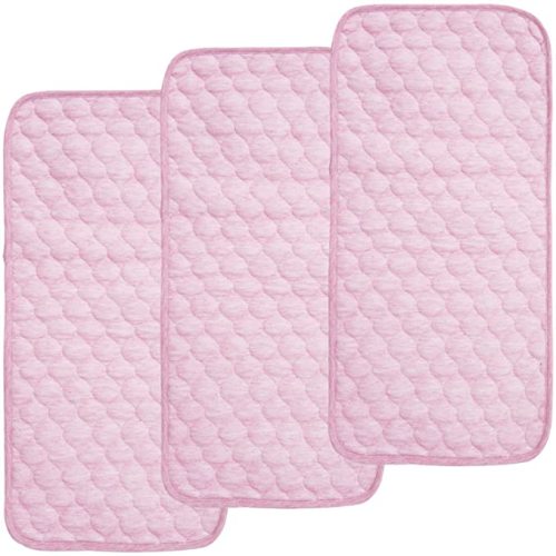 BlueSnail Quilted Thicker Waterproof Changing Pad Liners,3 Count(Pink 13” x 27”)