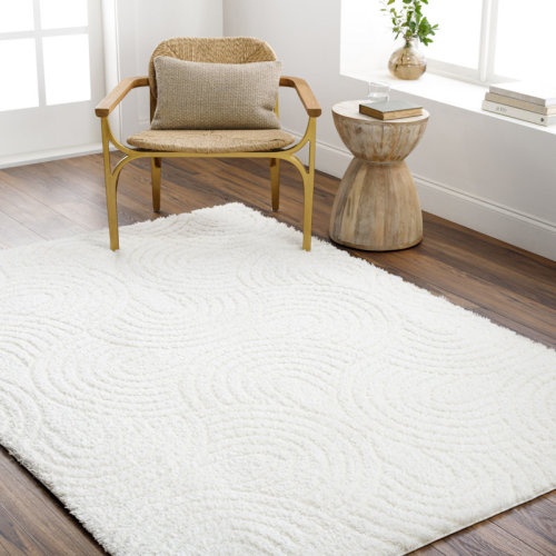 Wade Logan® Carollyn Nomadic Machine Woven Polyester Area Rug in White & Reviews | Wayfair