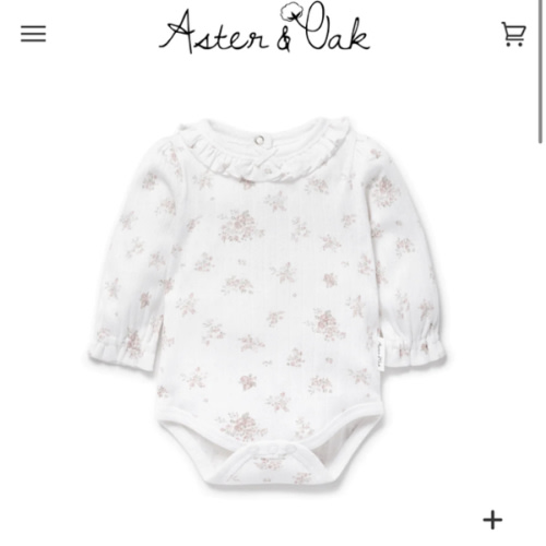 Baby Girls Ruffle Flowery Body Posie Floral Pointelle Flutter Onesie