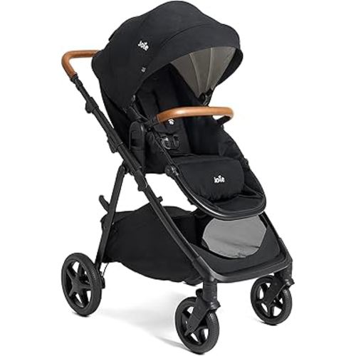 Ginger 4-in-1 Convertible Pramette and Stroller, Height Adjustable seat, All-Wheel Suspension, Extra Storage – for Newborns and Toddlers (Shale)