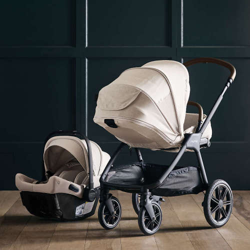 Nuna PIPA Urbn Biscotti Baseless Baby Car Seat + TRIV lx Stroller Travel System