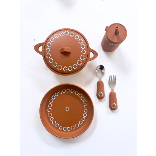 Mexican Clay Plate Baby Mexican Inspired Silicone Barro Meal Set