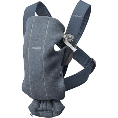 BabyBjörn Baby Carrier Mini, Dove Blue, 3D Jersey | Infant Carrier (7-25 lbs), Ergonomic, Easy-to-Use