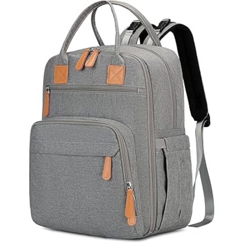 18 Pockets Large Diaper Bag Backpack, Baby Shower Essentials, Grey