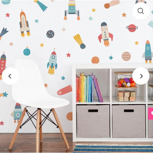 One Small Step Rocket Ship Fabric Wall Decals