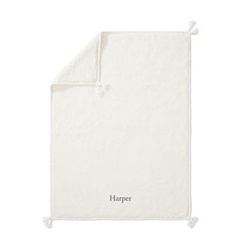Luxe Knit Sherpa Baby Blanket, Ivory