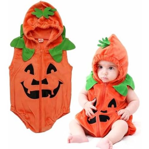 Baby Pumpkin Halloween Costume Cute Newborn Toddler Infant Halloween Costume for Boys Girls