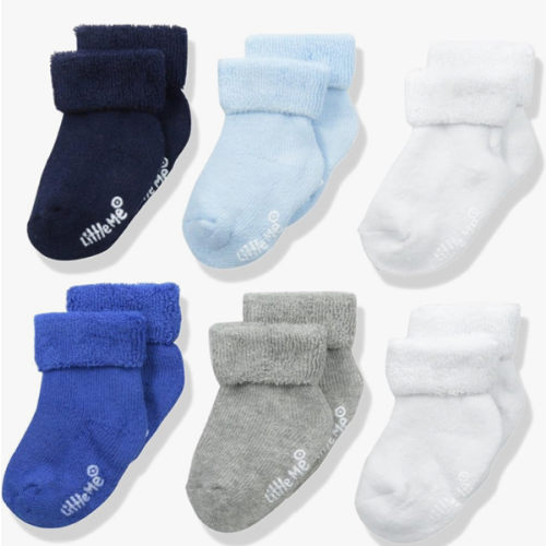 Little Me Baby Boys' Think Cotton Turn Cuff Socks