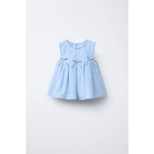 EMBROIDERED BOW TOP - Sky blue | ZARA United States