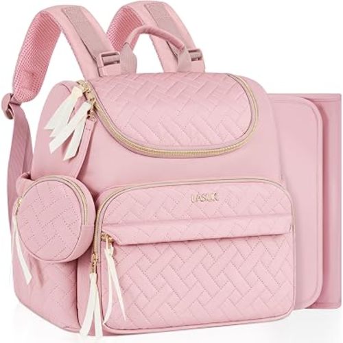 Diaper Bag Backpack with Changing Pad for Mom & Dad,Small,Pink