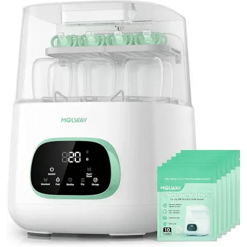 MOLWAY Upgraded Bottle Washer Pro, All-in-One Baby Bottle Washer and Sterilizer & Dryer, Cleaning Machine for Bottles, Pump Parts & Baby Essentials, Replaces Hand Washing, Mothers Day Gifts for Women