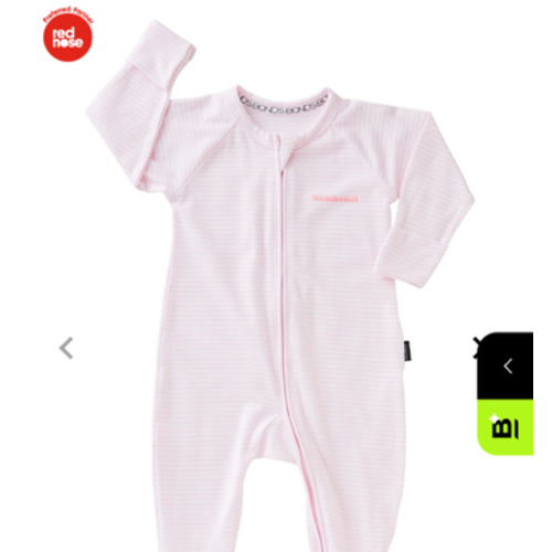 BONDS Zip Wondersuit 3-6 months| BZDYM | Ballet Pink / White