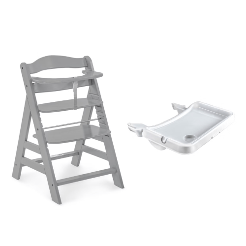 hauck Alpha+ Adjustable Booster High Chair and High Chair Tray Table
