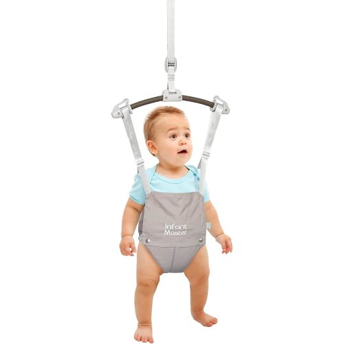 Baby Doorway Jumpers, Sturdy Johnny Jumper w/Adjustable 10.8"-23.6" inches Strap, Soft Baby Johnny Bouncer w/Seat Bag, Ideal Gift for Infant, Portable and Easy to Use, Grey
