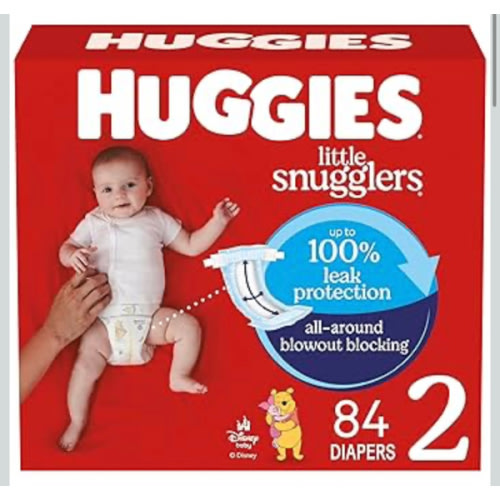 Huggies Size 2 Diapers, Little Snugglers Baby Diapers, Size 2 (12-18 lbs), 84 Count, Packaging May Vary
