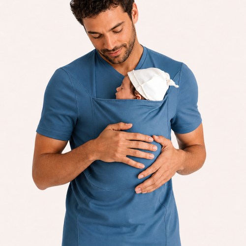 Brook | The Beelaunch Dad Shirt™ | Kangaroo Pouch Baby Carrier Shirt for Dads & Newborns