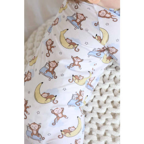 Monkey See, Monkey Snooze Convertible Zip Romper