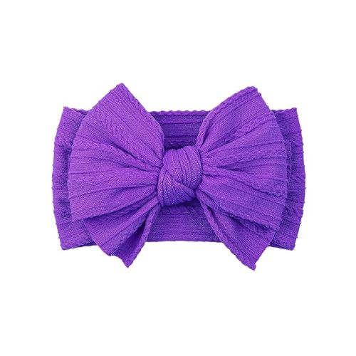 LemonSpace Handmade Fall Baby Girls Bows Soft Stretchy Nylon Hair Bands Hair Accessories Baby headbands with Bows for Newborn Baby Girls Infant Toddlers Kids(Purple)
