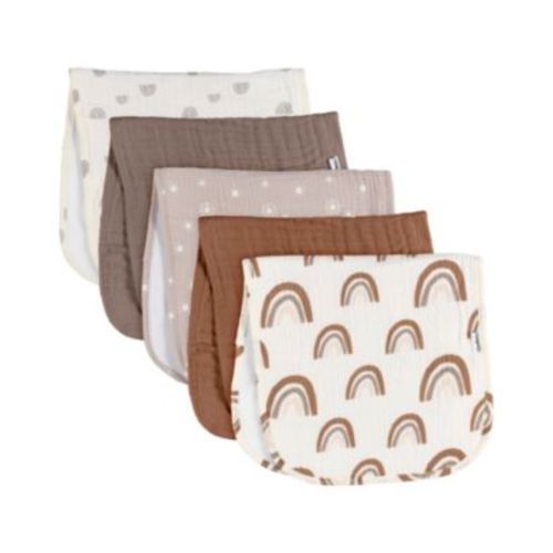 Baby Neutral Stars Muslin Burpcloths - 5-Pack