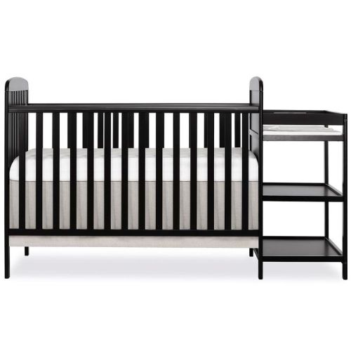 Dream On Me Anna 4 in 1 Full-Size Crib and Changing Table Combo in Black