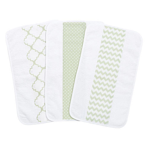 Trend Lab Sea Foam 3 Pack Jumbo Burp Cloth Set