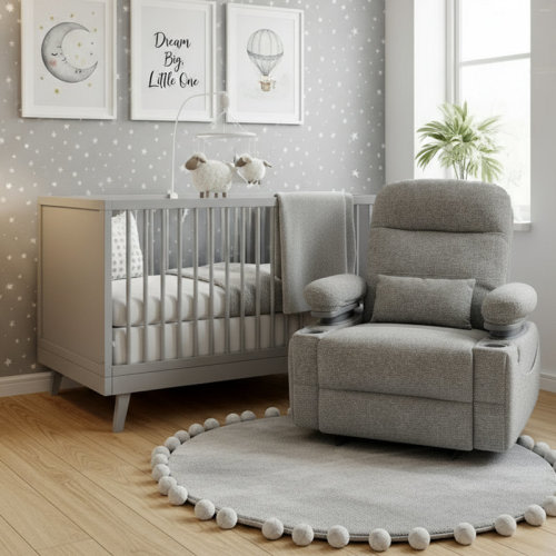 MAMAZING Electric Power Adjustable Armrests Swivel Rocking Chair Reclining Glider With Usb Charge And Phone Holder & Reviews | Wayfair