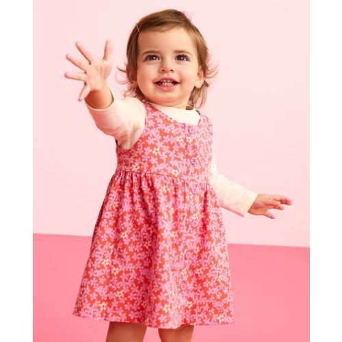 Baby Long Sleeve T-Shirt & Jumper Dress Set