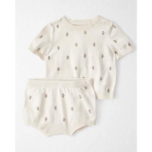 Baby Girl 2-Piece Organic Cotton Floral-Print Sweater Set - Little Planet | Carter's