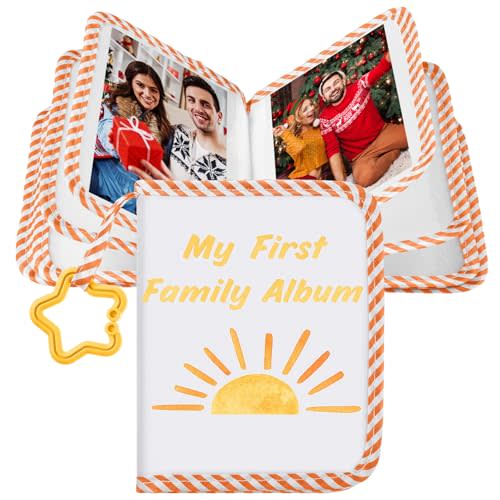 My First Family Album for Baby Holds 17 4x6 Pictures Baby Photo Album Soft Cloth Book for Kids Toddlers Family Memory Gift