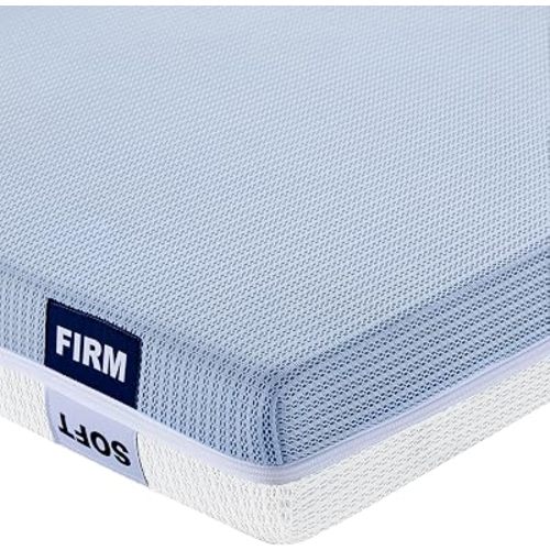 2-Sided Mini Crib Mattress 38"x24"x4" – Breathable & Washable Cover