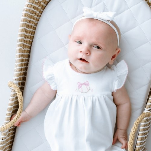 Precious Lil' Sluggers Hand-Embroidered Bubble - Pink