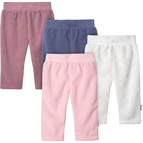 Gerber Baby Girls' 4-Pack Microfleece Pants