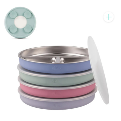 7.8" Stainless Steel Divided Plates with Suction Sleeve