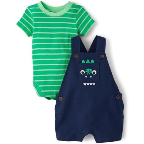 The Children's Place baby-boys And Newborn Short Sleeve Bodysuit and Overalls 2 Piece Playwear Set