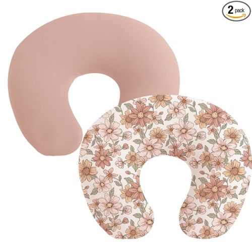 Konssy 2 Pack Nursing Pillow Covers, Soft Stretchy Cover for Breastfeeding