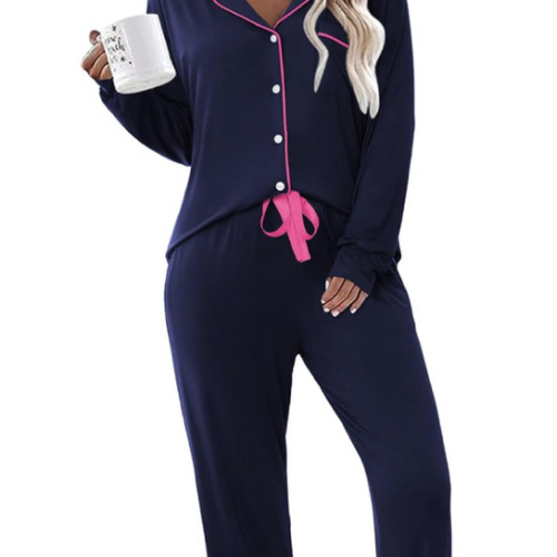 Ekouaer Pajamas Set Long Sleeve Sleepwear Womens Button Down Soft Pjs