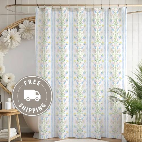 Coquette Preppy Shower Curtain, Pink Bow Chic Bathroom Decor, Bathroom Curtain, Shabby Chic, French Country, Coordinating Bathmat
