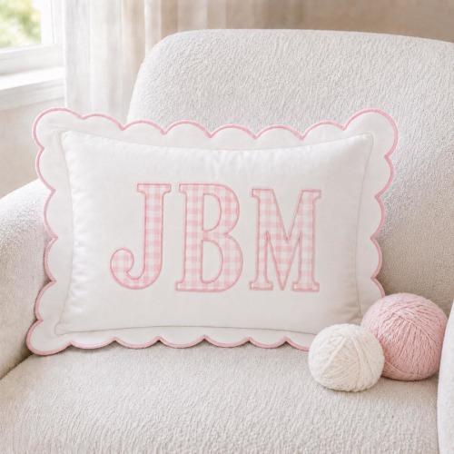 Personalized Embroidered Monogram Pillow Cover, Custom Name Nursery Decor Cushion, Baby Room Decor, Custom Kids Pillow Cover