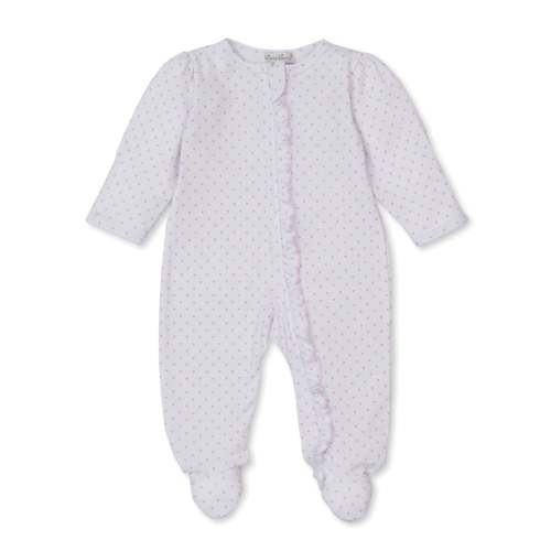 Teddy Bear Love Pink Hearts Zip Footie