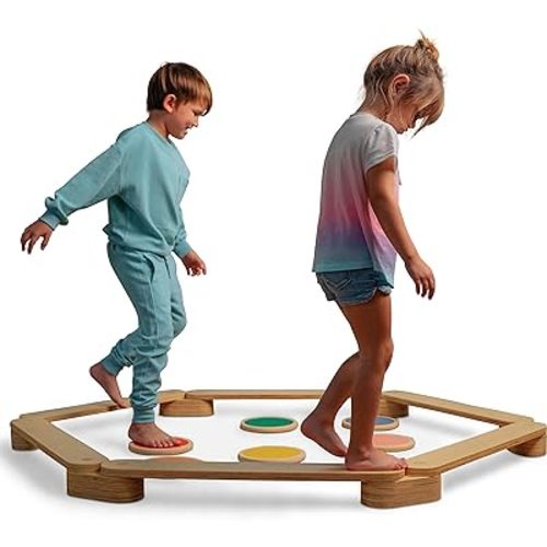 Avenlur Majesty Balance Beam for Kids - Toddler Stepping Stones and Connectors - Waldorf and Montessori Balance Board for Kids Ages 2 to 8 Years Old - Gymnastic Baby Obstacle Course