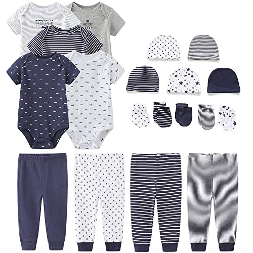 Chamie Unisex Baby Short Sleeve Bodysuits Newborn Clothes Cotton Preemie Layette Set