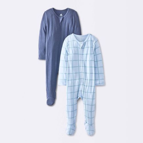 Baby Boys' 2pk Blue So Very Soft Modal Blend Sleep N' Play - Cloud Island™ Blue 3-6M
