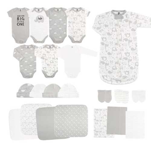 Soft Grey Baby Layette Set, 23 Piece