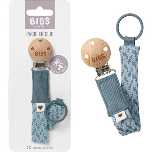 BIBS Paci Braid | Made in Denmark | Petrol/Baby Blue | ONE Size