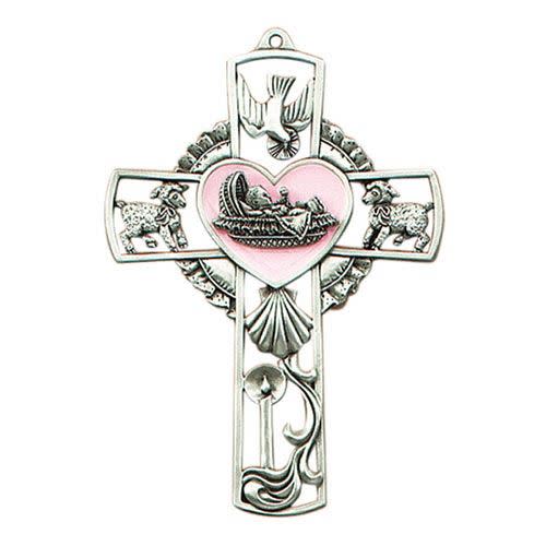 Baby Girl Wall Cross - Pink