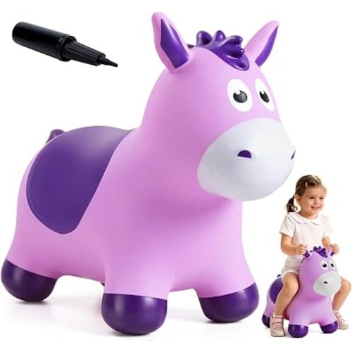 Bouncy Animal Horse Hopper for Toddlers 18M+, Ride-on Toy Gifts