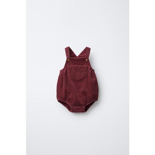 CORDUROY ROMPER - Burgundy | ZARA United States