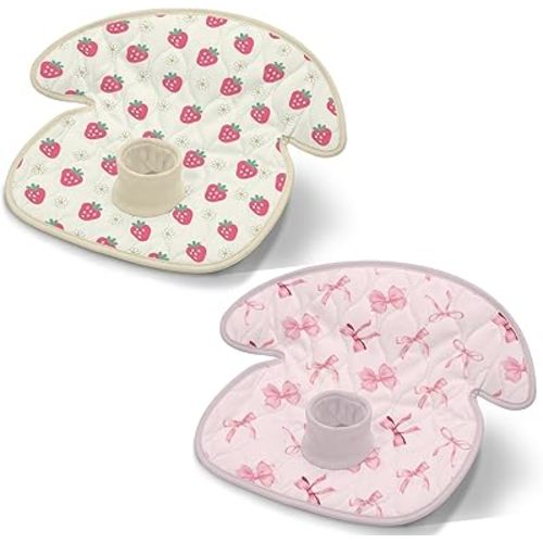 Strawberry Car Seat Protector for Potty Training, Bow Waterproof Car Seat Liner Potty Toilet Training Cover for Baby Infant Toddler, Piddle Pad Cover Mat for Strollers & Carseat, 2 Pack, Pink